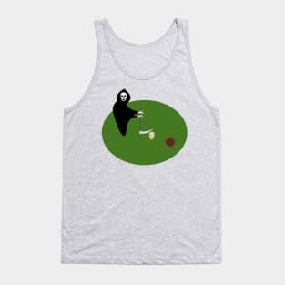 Grim Reaper Playing golf with a Skull Tank Top